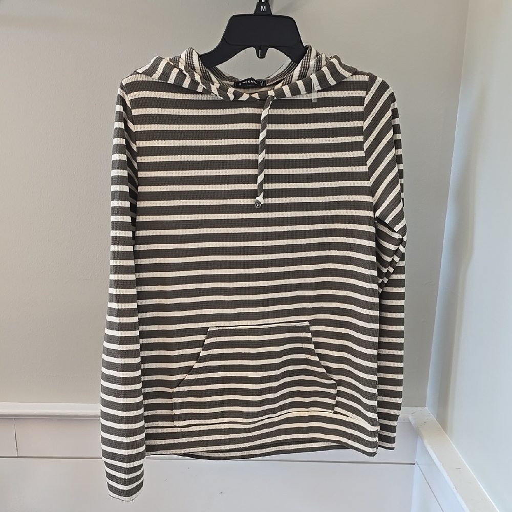 Striped Hoodie with Front Pocket